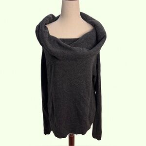 Vince dark gray Cashmere off the shoulder cowl neck sweater size large
